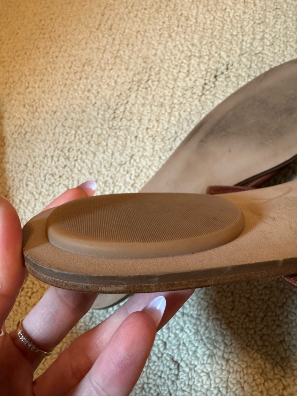Kelsi Dagger Brown Leather Slide Sandals - Picture 6 of 7